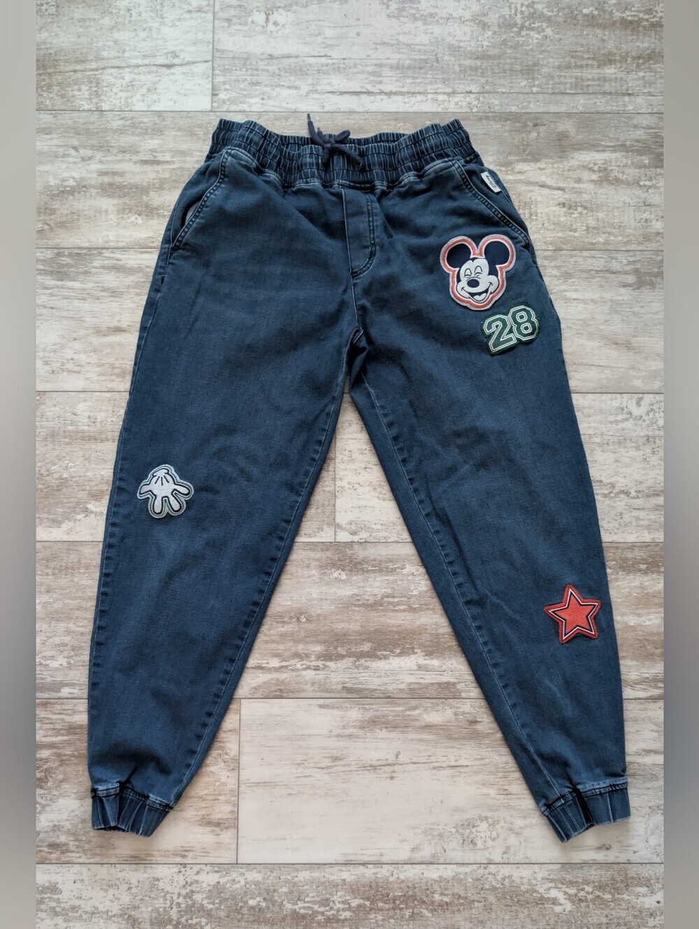 Her Universe Navy Blue Jogger Trousers with Mickey Mouse Patch Details